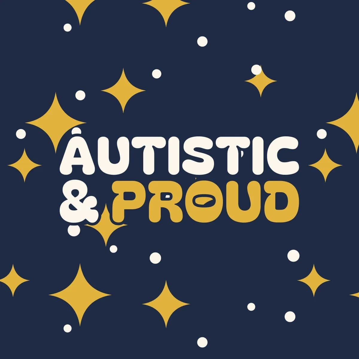 Autistic & Proud iPhone Case in Gold Stars