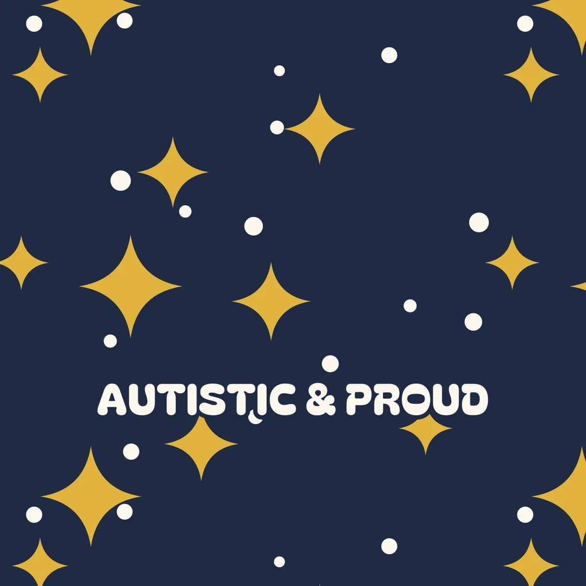 Autistic & Proud PopSocket-Friendly iPhone Case in Gold Stars