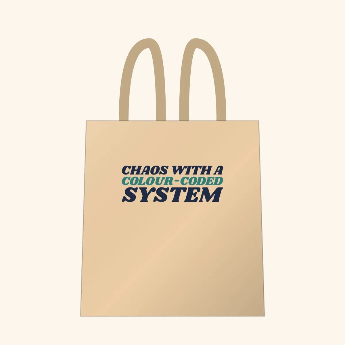 Chaos With a Colour-Coded System Tote Bag in Oyster