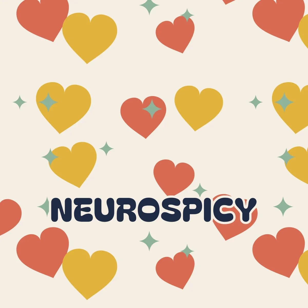 Neurospicy PopSocket-Friendly iPhone Case in Soft Hearts