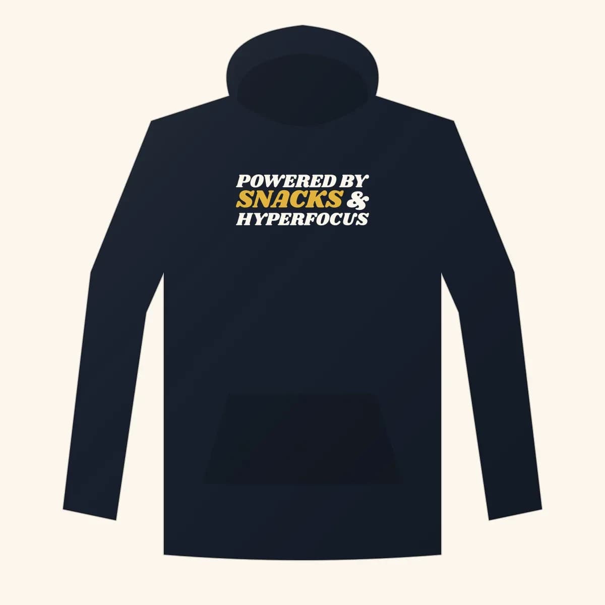 Powered by Snacks and Hyperfocus Premium Hoodie in Navy Blazer