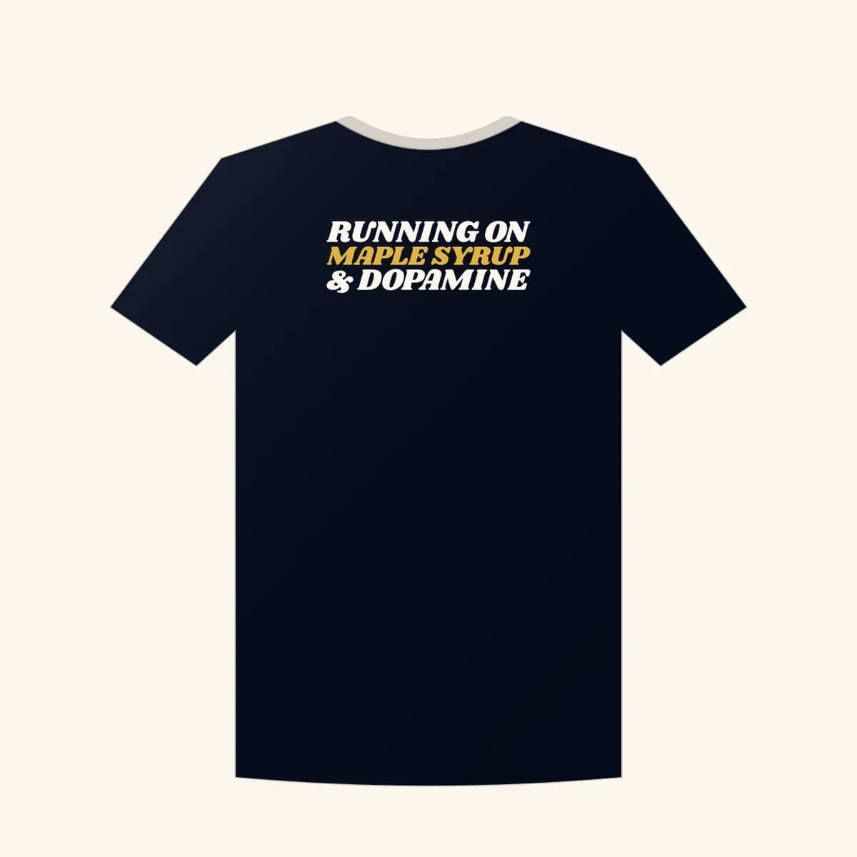 Running on Maple Syrup and Dopamine Crewneck Sweatshirt in Navy
