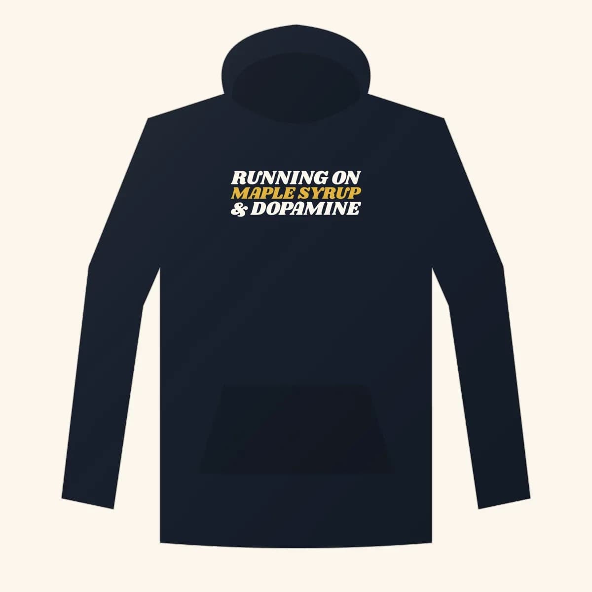 Running on Maple Syrup and Dopamine Premium Hoodie in Navy Blazer