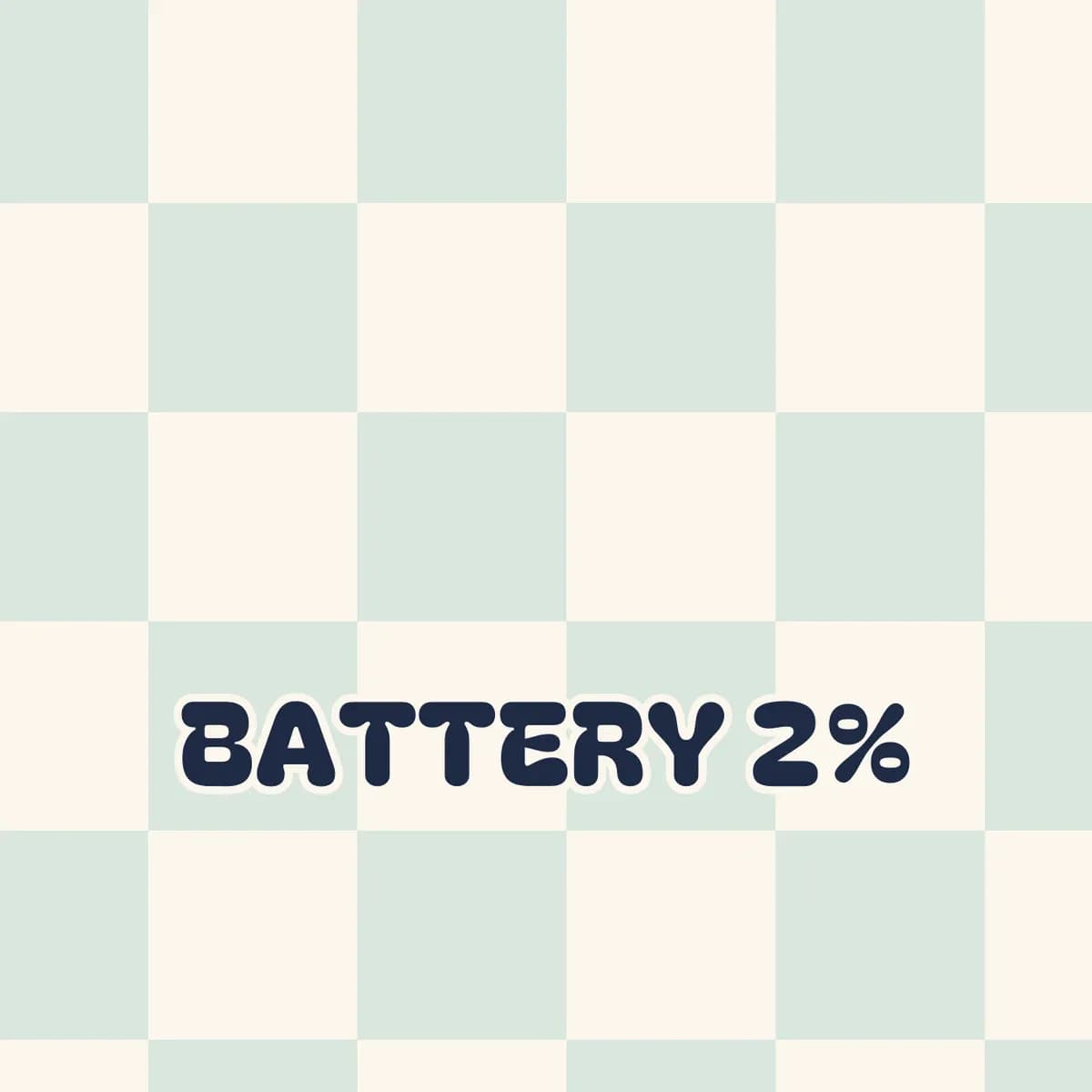 Social Battery: 2% PopSocket-Friendly iPhone Case in Sage Check