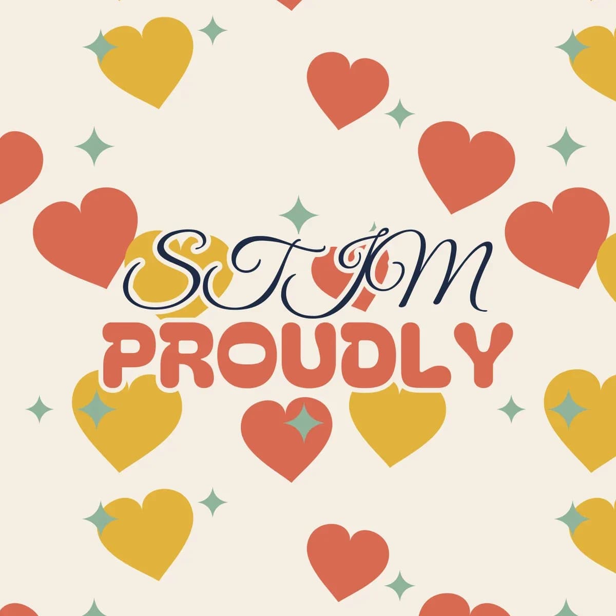 Stim Proudly iPhone Case in Soft Hearts