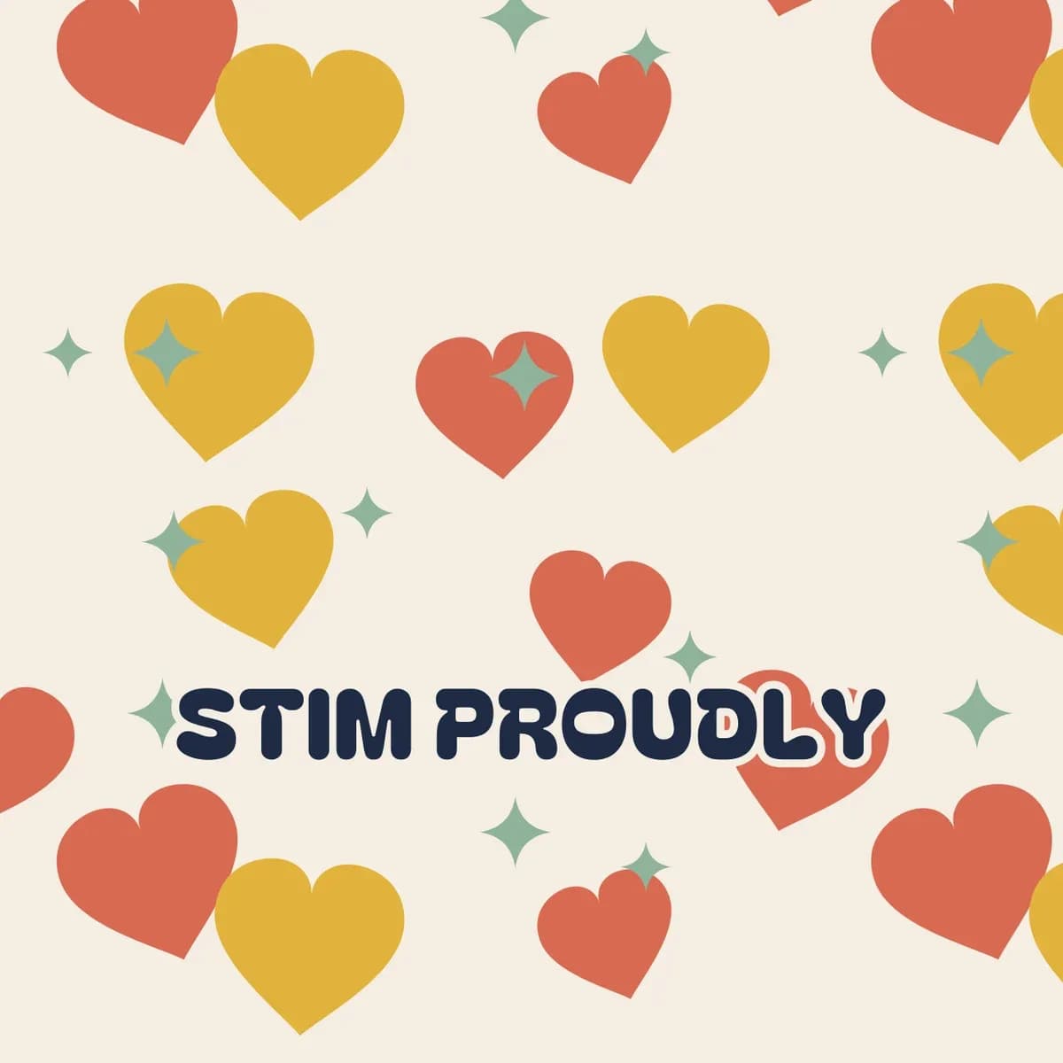 Stim Proudly PopSocket-Friendly iPhone Case in Soft Hearts